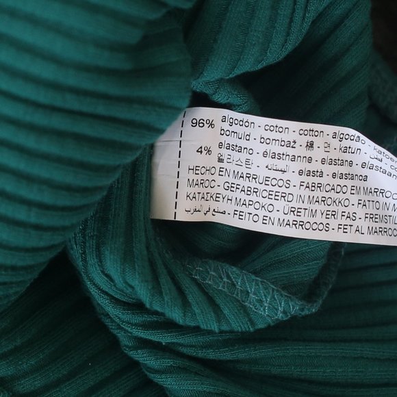 NTW Ribbed Green Square Neck Bodysuit. - Picture 4 of 4